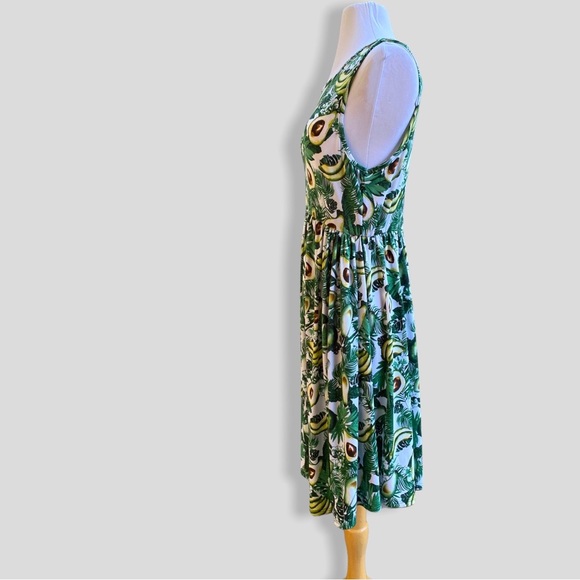 Bouncy Avocado Stretchy Spandex Dress MEDIUM Drop Waist Sleeveless Maternity - Picture 4 of 8